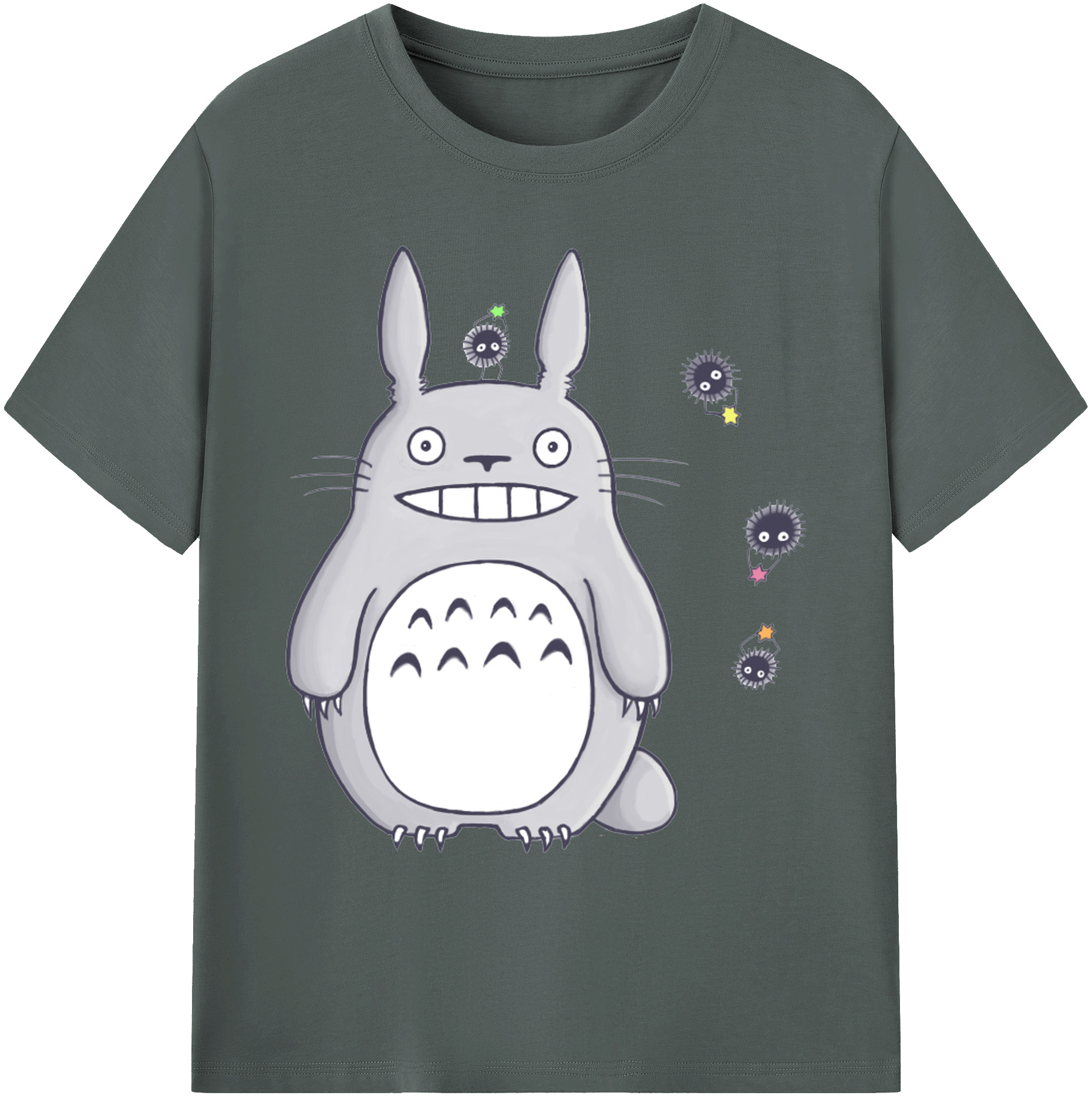 （画像用） となりのトトロ 草壁メイ 草壁サツキ My Neighbor Totoro Satsuki Kusakabe Mei Kusakabe 綿100％ メンズ半袖Tシャツ｜肌触りやわらか＆通気性